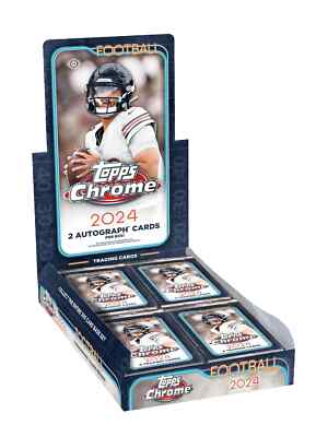 2024 TOPPS CHROME FOOTBALL HOBBY BOX (2 AUTOs) Brand New Factory