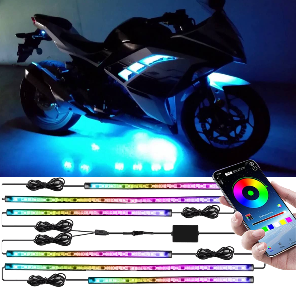 For Kawasaki Ninja ZX636 ZX10R ZX10RR ZX14R ZX6R RGB Underglow LED