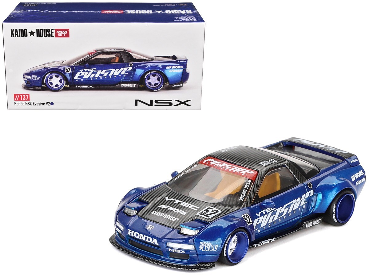 Mini GT Honda NSX Evasive V2 #52 Blue 