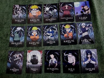 Topps NARUTO ANIMAX JET BLACK Limited Edition Card Full Set Of 15
