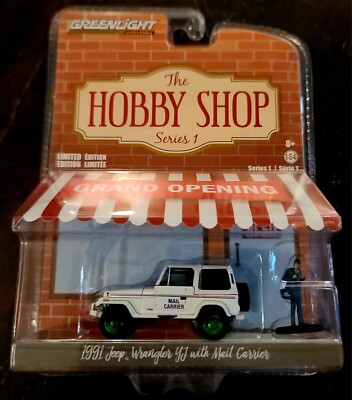 Greenlight The Hobby Shop 1991 Jeep Wrangler YJ With Mail Carrier