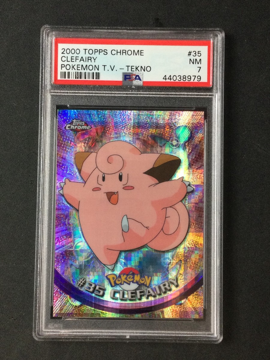 PSA 7 Pokemon TCG 2000 Topps Chrome Pokemon T.V. #35 Clefairy NM