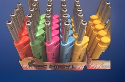 5 Crocs Handy Lighters LONG REACH Nozzle Candle Lighters Mixed