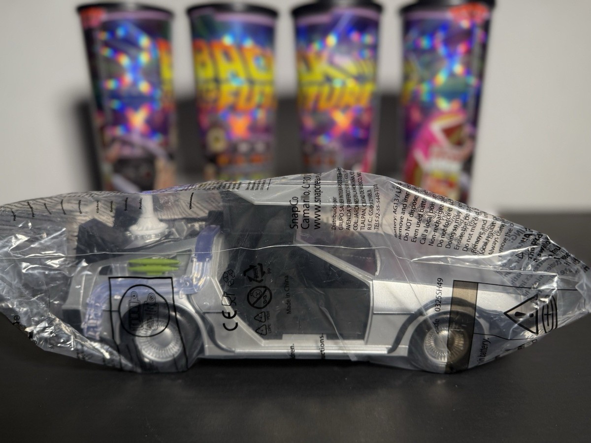 Back To The Future Popcorn Bucket DeLorean + Cup AMC WingDoors LED