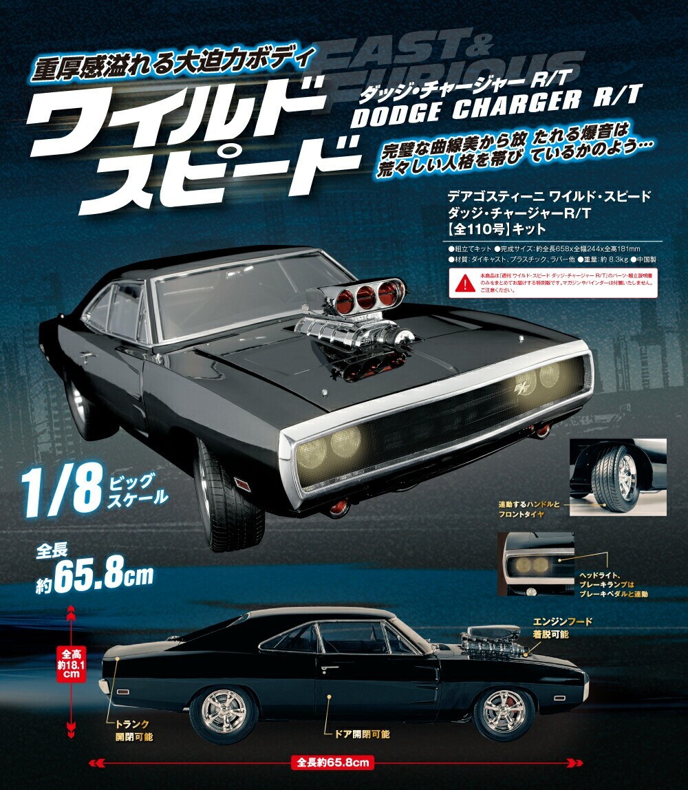 DeAgostini FAST & FURIOUS DOMs 1970 DODGE CHARGER R/T 1/8