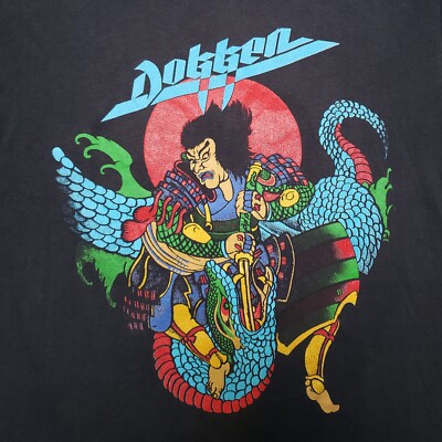 80s DOKKEN Tour Tshirt Beast from the East 1988 Japan Tee L Single