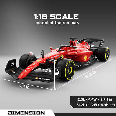 Authentic Licensed 1:18 Ferrari F1 75 Remote Control Car - F1