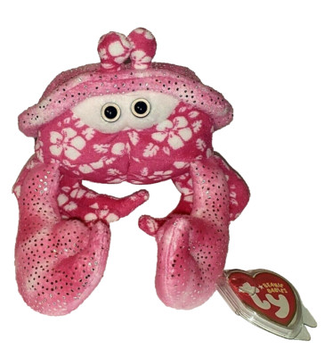 Ty Beanie Baby SUNBURST the Pink Crab (8 Inch) NEW MWMT Plush