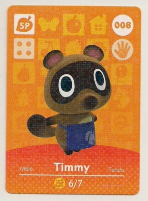 Animal Crossing amiibo Card: Timmy 008 SP Series 1 Misprint Error