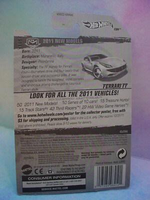 htf 2011 Hot Wheels FERRARI FF #45 ☆ metallic silver variant; pr5