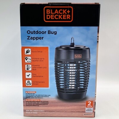 Black+Decker In/Outdoor Bug Zapper Mosquito Repellant & Fly Trap ¼