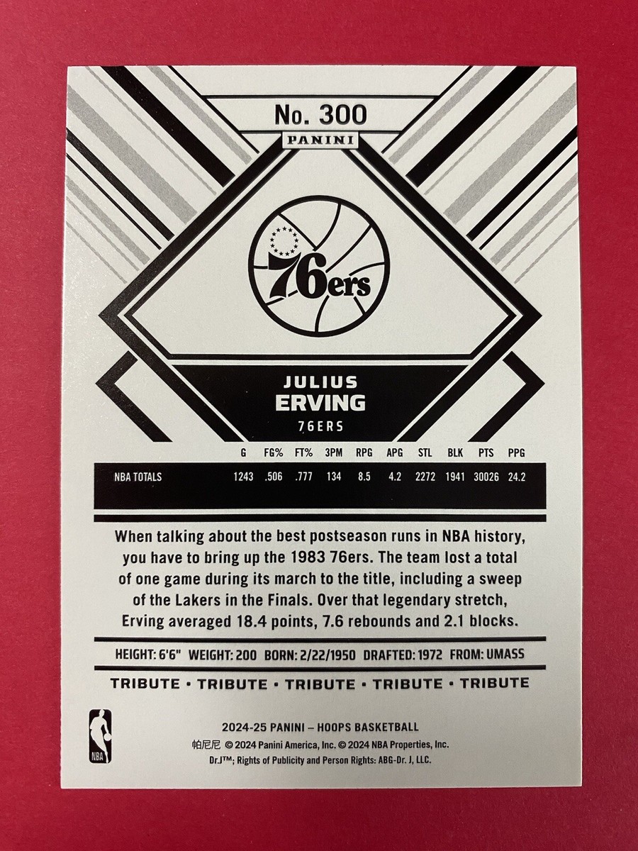 2024-25 NBA Hoops Tribute Julius Erving #300 Philadelphia 76ers | eBay