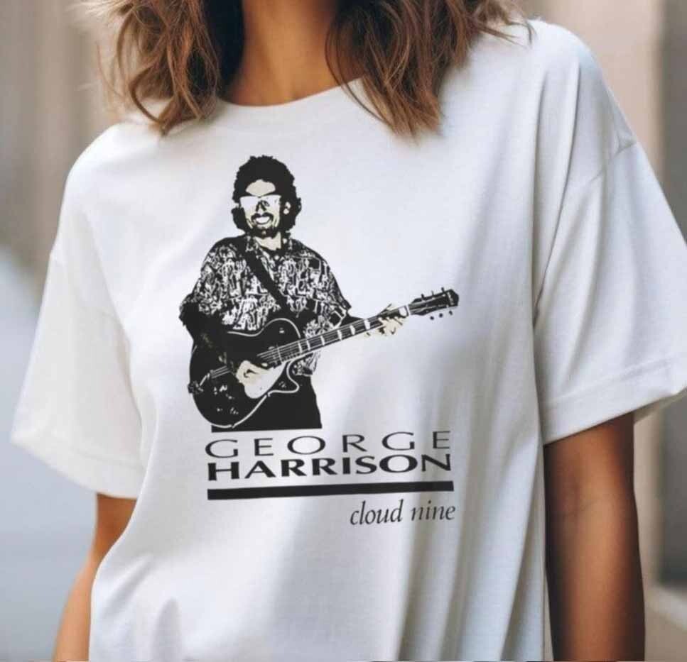 George Harrison Cloud Nine The Beatles Vintage Rock Band Music T