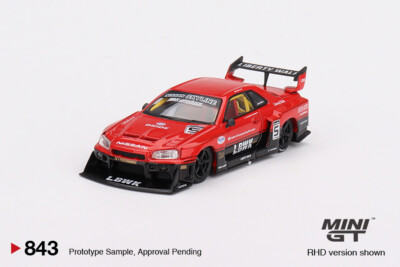 MINI GT NISSAN LB-ER34 Super Silhouette SKYLINE Red/Black #843 1