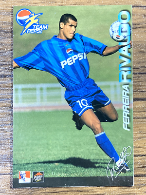 Team Pepsi 2002 FIFA World Cup Soccer Card Rivaldo KFC Pizza Hat