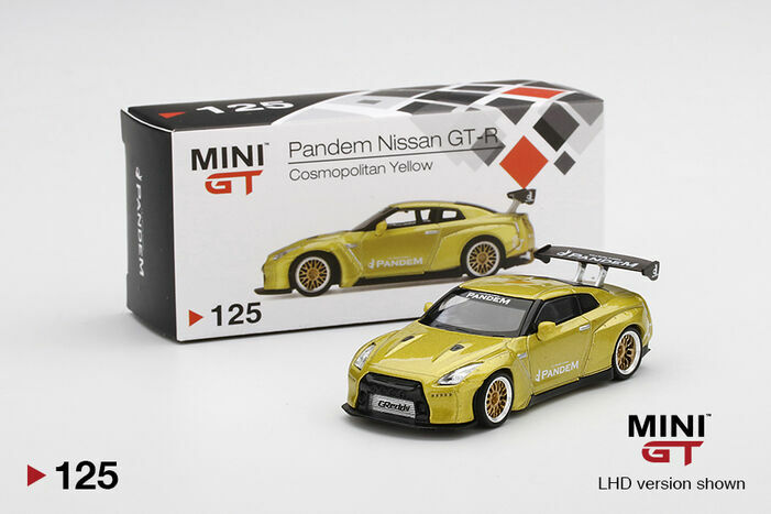 MINI GT 125 Nissan GT-R R35 GT Wing Cosmopolitan Yellow LHD | eBay