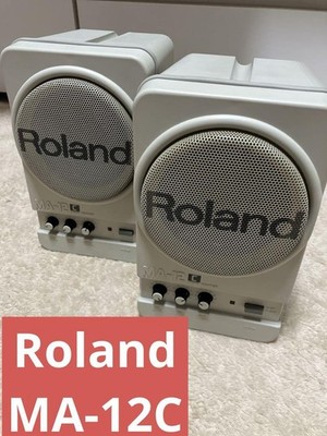 ROLAND MA-12C Stereo Micro Monitor Speakers Pair Amplified Tested