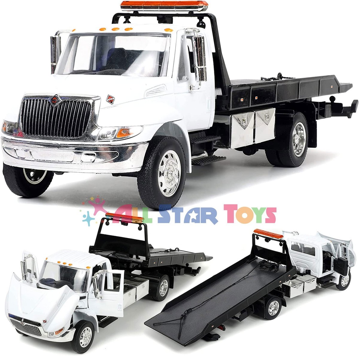 JADA 34040 INTERNATIONAL DURASTAR 4400 FLAT BED TOW TRUCK 1/24