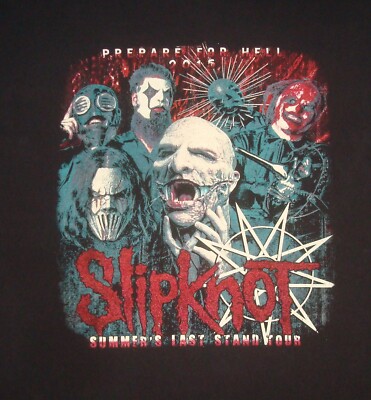 VTG 2015 SLIPKNOT PREPARE FOR HELL DOUBLE SIDED T SHIRT XL CONCERT