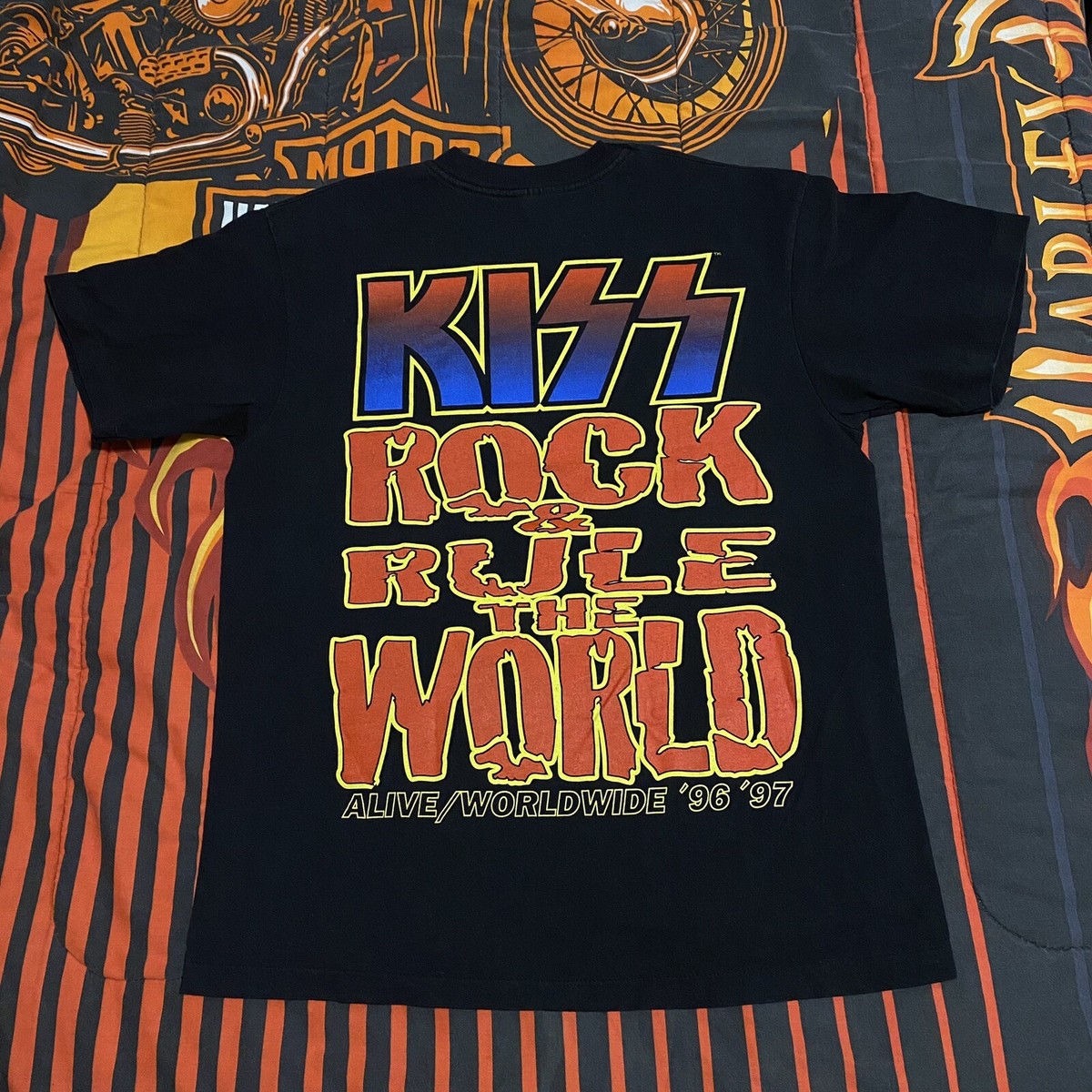 Vintage KISS ROCK & RULE THE WORLD Alive / Worldwide 96 97 T-shirt
