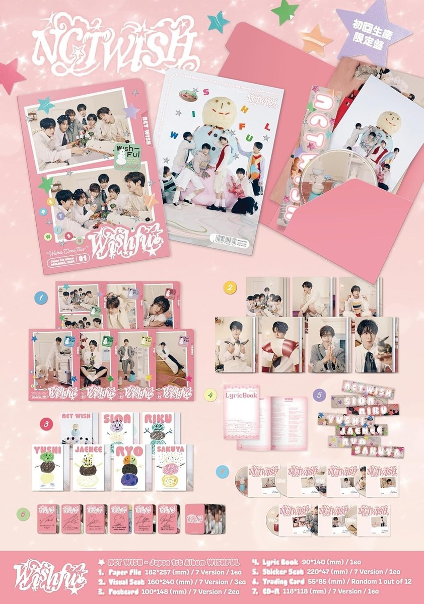 NCT WISH WISHFUL SAKUYA Ver. LIMITED EDITION CD POSTCARD STICKER