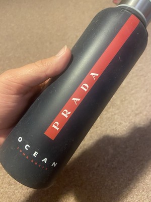 Prada Beauty Luna Rossa Ocean. Glass Water Bottle & Silicone