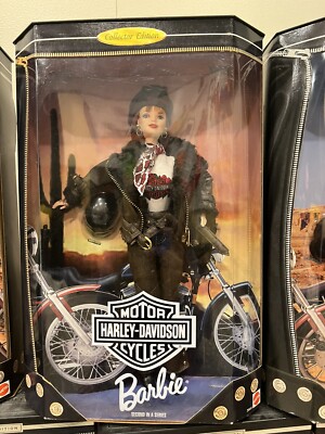 HARLEY DAVIDSON BARBIE DOLL SET OF 9 KEN BIKER COLLECTOR BLONDE