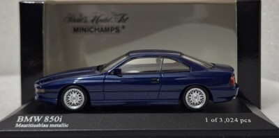 BMW 8-Series 850i Coupe (E31) 1991 Blue Met 1:43 Minichamps