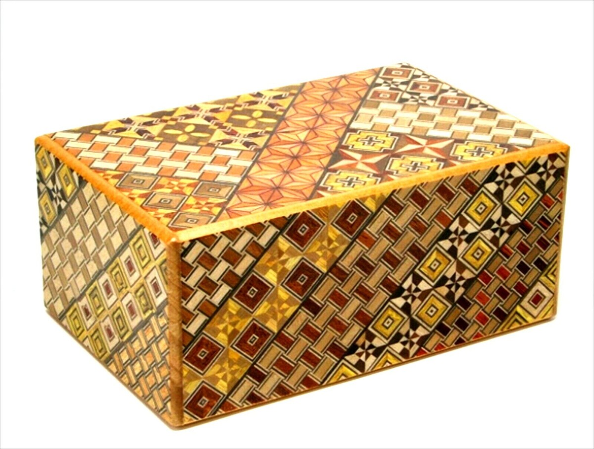 Japanese Wooden Puzzle Box 10 Steps Himitsu Bako Samurai Secret