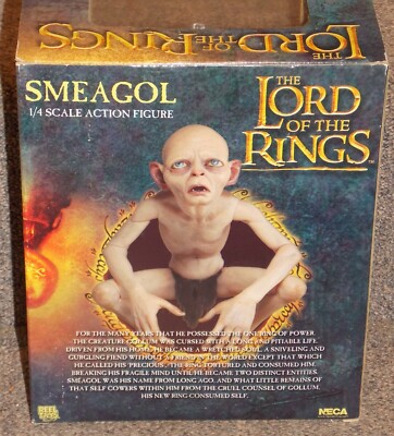 NECA Lord Of The Rings Smeagol Gollum 1/4 Scale Action Figure New