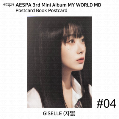 Aespa Official MD MY WORLD Epoxy Sticker Postcard Book KARINA