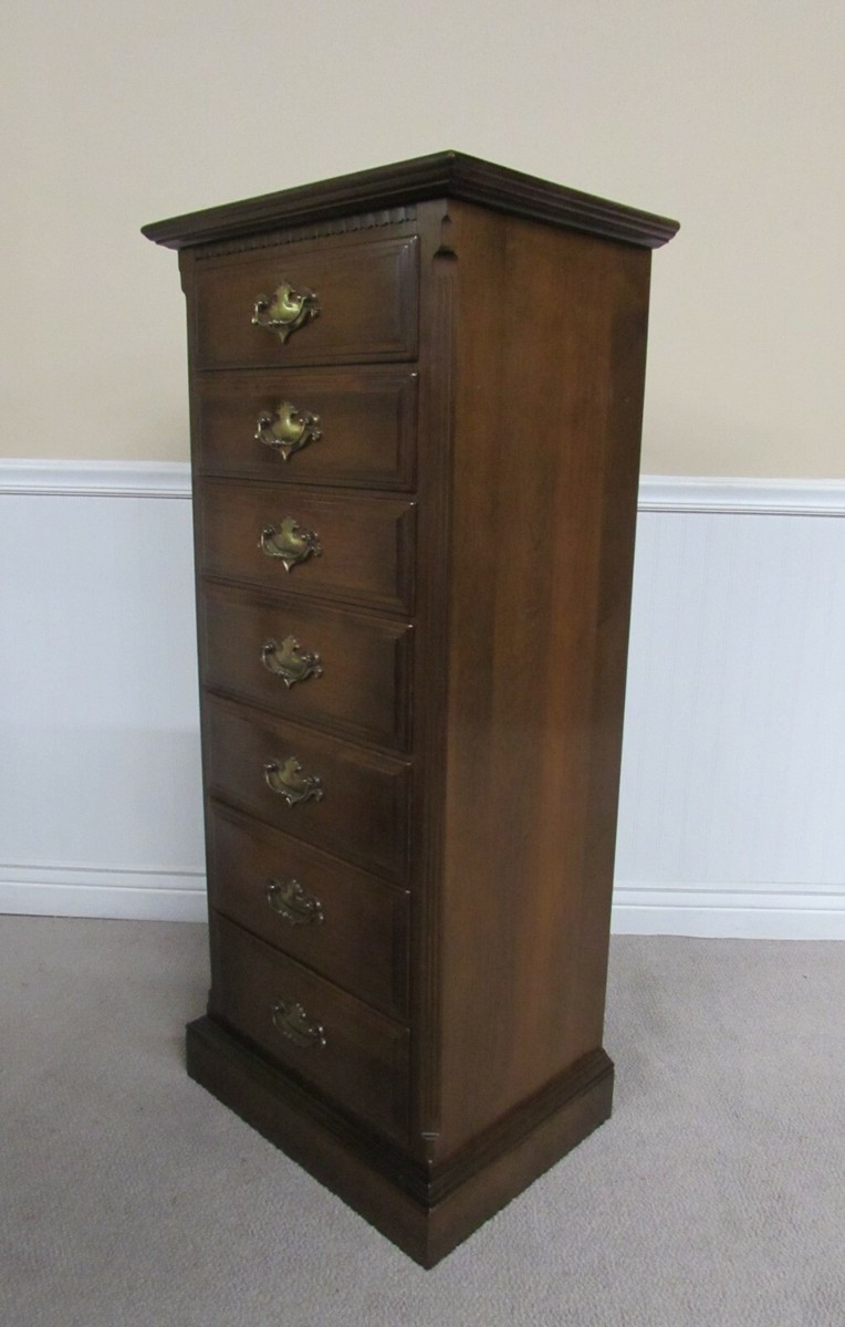ETHAN ALLEN CLASSIC MANOR MAPLE LINGERIE CHEST, 7 DRAWER SLENDER