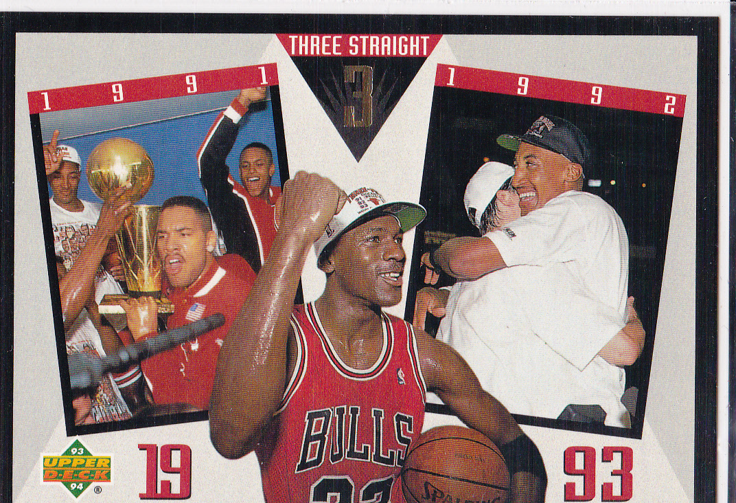 Michael Jordan 3-PEAT Bulls Champions Basketball INSERT CARD