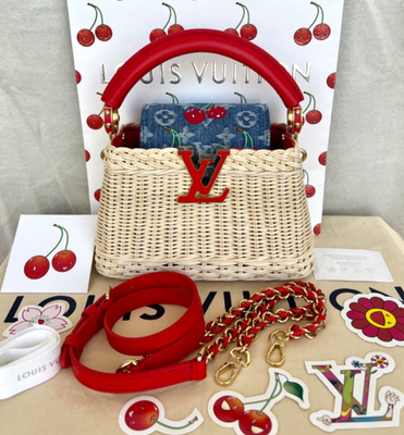Louis Vuitton x Takashi Murakami 2025 Capucines Mini Rattan Cherry