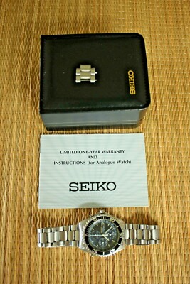 SEIKO 7T32-7C20 SPORTS 150 S/S DIVER BLUE DIAL DEPLOYMENT CHRONO