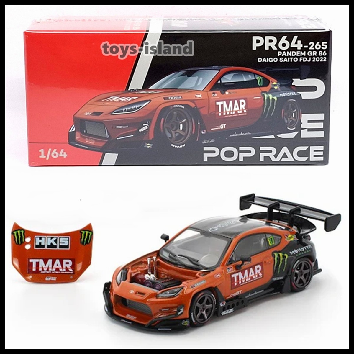 POPRACE PR64-265 1/64 PANDEM GR86 DAIGO SAITO FDJ FORMULA DRIFT
