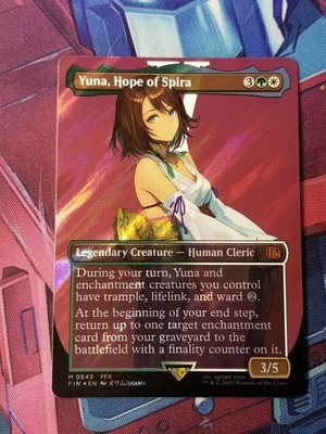 Yuna, Hope of Spira (Final Fantasy) NM *surge foil* Borderless MTG