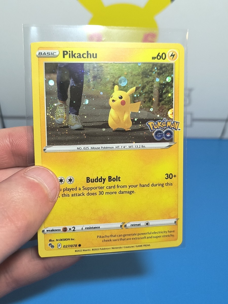 Pikachu ERROR Weird SQUARE CUT 027/078 Promo SWIRL! Pokemon Go TCG