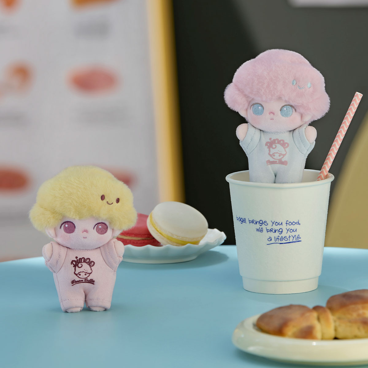 Dimoo Crush On Coffee Series-soft-faced Plush Keychain Doll