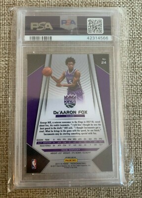 2017 Panini Prizm Silver Prizm #24 De'Aaron Fox RC PSA 10 | eBay