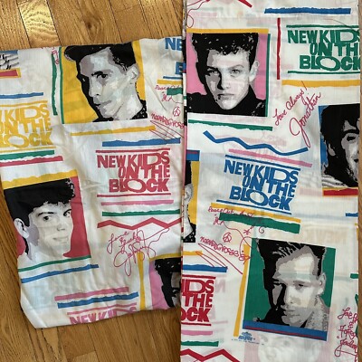Vintage 1990 New Kids on the Block Twin Sheet Set NKOTB 2pc Set