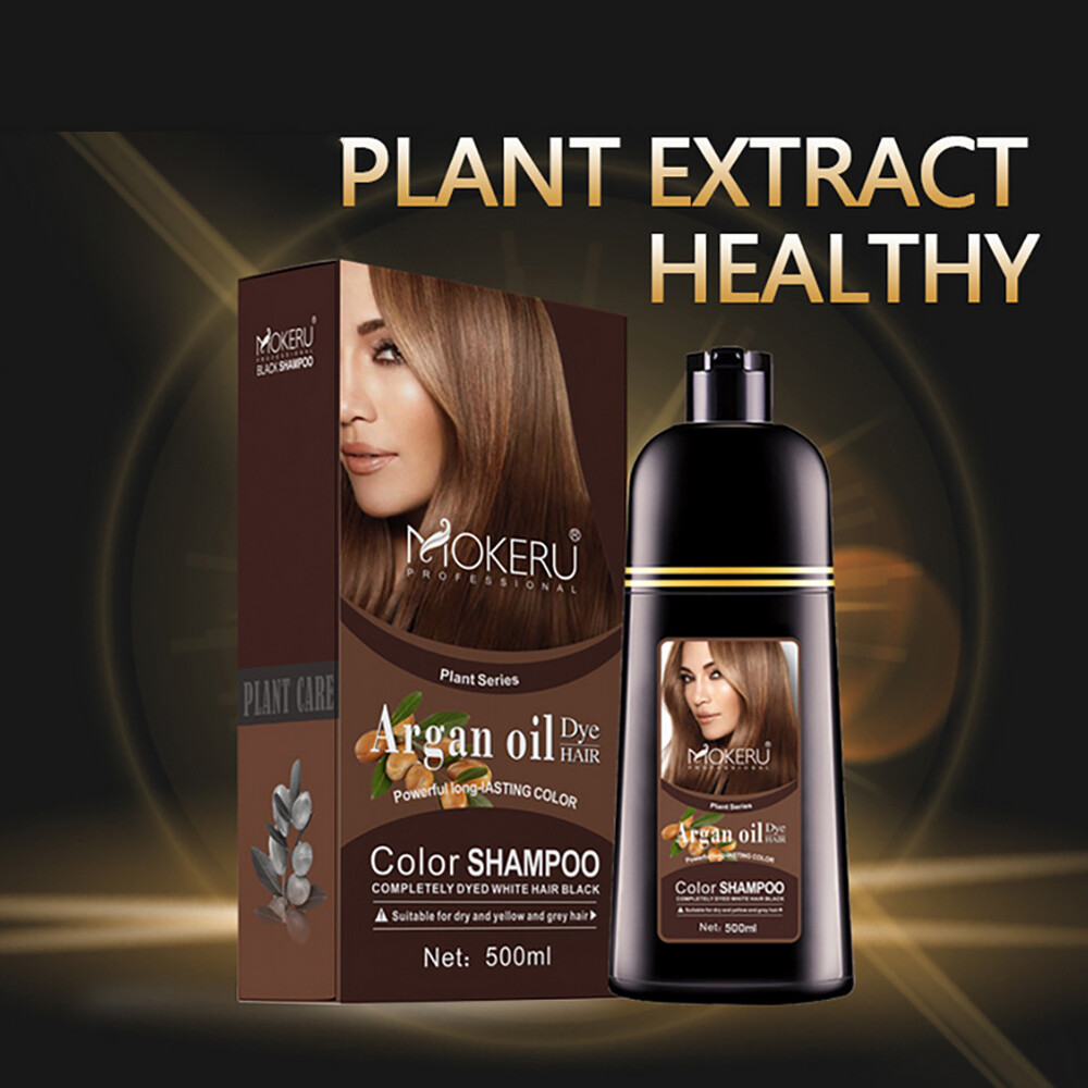 Mokeru Black/Brown Hair Color Instant Hair Dye Shampoo Natural