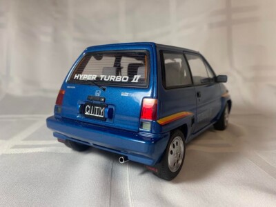 1/18 Autoart Honda City Turbo II With Motocompo Blue Limited