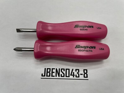 Snap-on Tools RARE PEARL PINK 2pc Hard Standard Handle Stubby