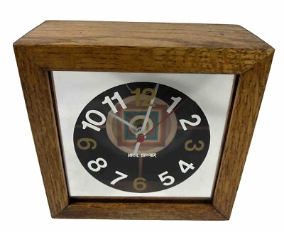 Vintage Virgil Thrasher Mirror Clock 1976 Lucid Lines Rainbow