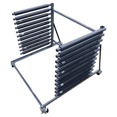 Champ Aluminum 10 Slot Mobile Windshield Glass Rack Dolly 6265