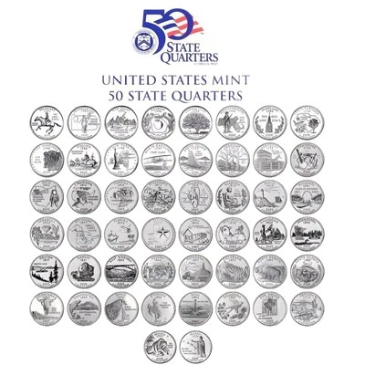 曾流通1999 年50 年州套装美国25 美分州(1999 - 2008) | eBay