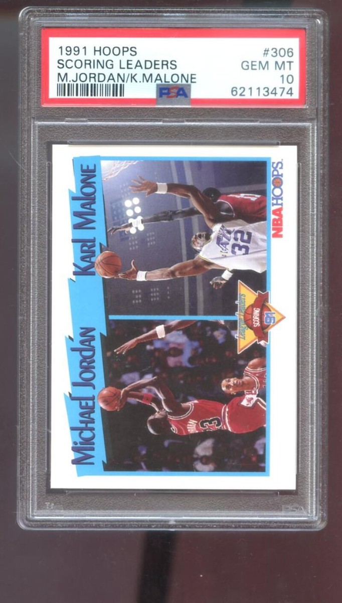 1991-92 Hoops 306 Scoring League Leader Michael Jordan Karl Malone