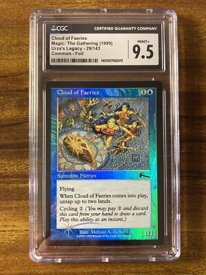 MTG✨CLOUD OF FAERIES FOIL✨Urza's Legacy CGC 9.5 MINT+ Common