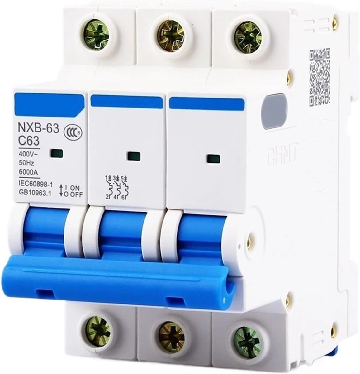 4Pcs NXB-63 3P C63 CHINT Circuit Breaker 3Pole 400V AC Miniature
